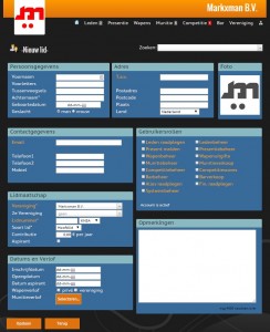 Markxman Online ledenadministratie - nieuw lid
